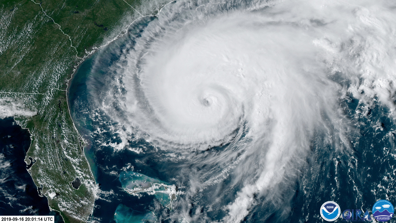 Radar showing a hurricane heading towards Florida