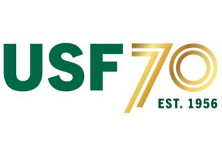 Logo "USF 70 Est. 1956"