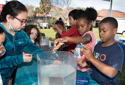 School children get a sneak peek of the St. Petersburg Science Festival