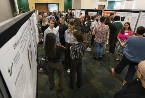 students at research conference