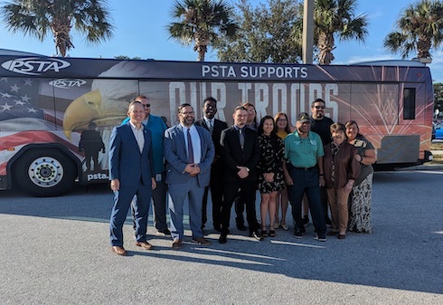 Unveiling of a PSTA bus wrap to announce the new policy that veterans will ride buses for free in Pinellas County.