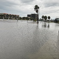 Flooding in St. Petersburg during Hurricane Milton.