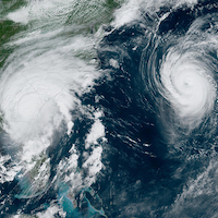 The National Weather Service predicts an above-normal 2024 Atlantic hurricane season. Hurricane Idalia is seen here after landfall in the Big Bend region of Florida in August 2023.