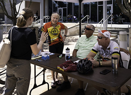 Representatives from the St. Petersburg Bike Club encouraged potential cyclers to become regular riders.
