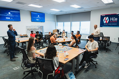 group of people in focus group