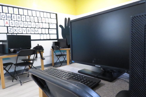 Recycled and refurbished computers at the Infinite Potential Learning Academy in St. Petersburg that were donated through the Digital Inclusion Network.