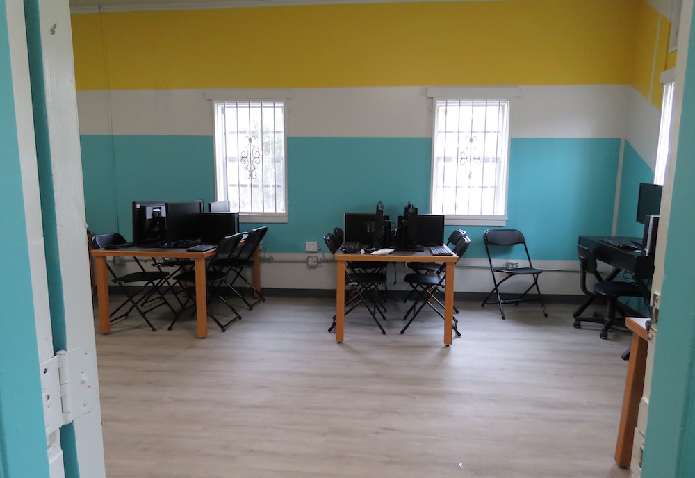 Recycled and refurbished computers at the Infinite Potential Learning Academy in St. Petersburg that were donated through the Digital Inclusion Network.