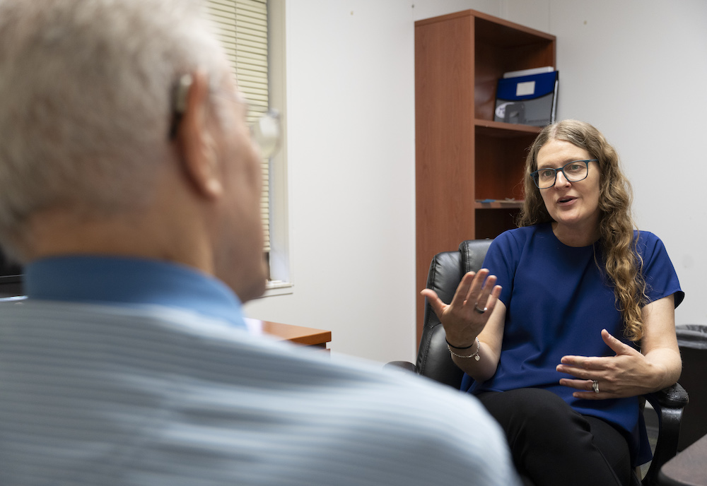 Jennifer O'Brien working with PACT participant.