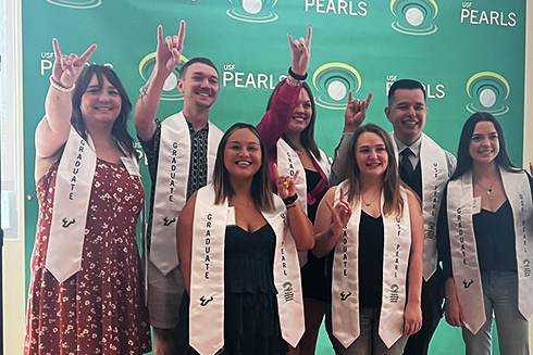 USF Pearls students during a graduation celebration.