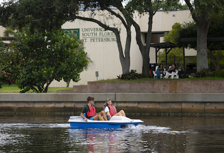 Pedal boats.