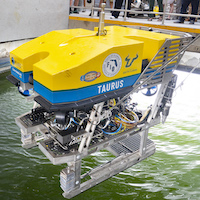 ROV Taurus during a test deployment at media availability event.