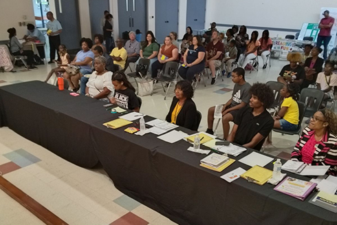 room of people attending the spelling bee