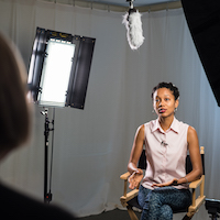 NNB students take part in an interview for an assignment.