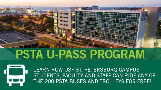 PSTA U-pass program: learn how students, faculty and staff can ride any of the 200 PSTA buses and trolleys for free.