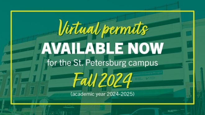 Virtual Permits are on sale to the St. Pete campus for Fall 2024